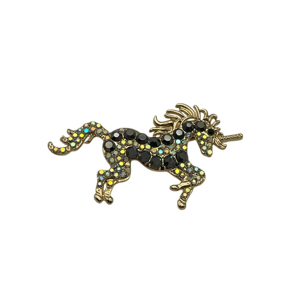 Beautiful Crystal Unicorn Brooch